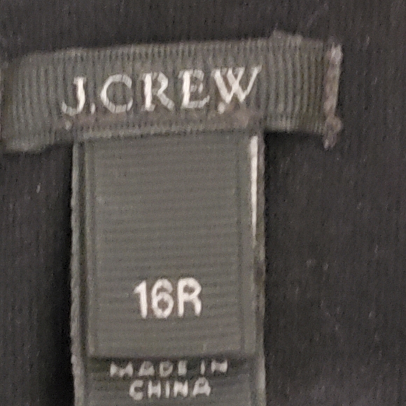 J CREW PIXIE PANT BLACK 16R. SLIP ON SIDE ZIP. ELASTIC PANEL SIDES. STRETCH - Picture 3 of 8